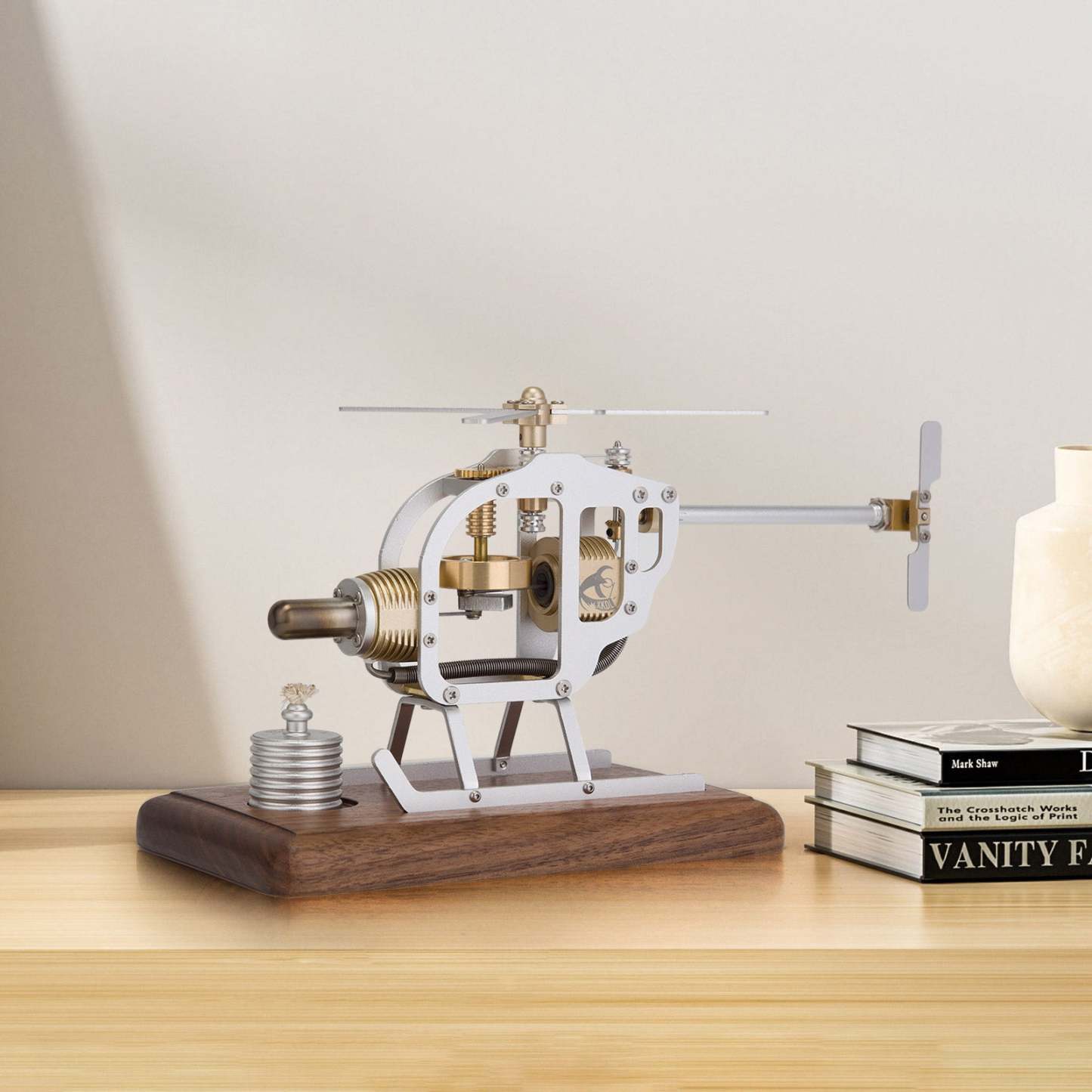 DIY Mini Stirling Engine Helicopter Model Kit Metal Physics STEM Education Toy