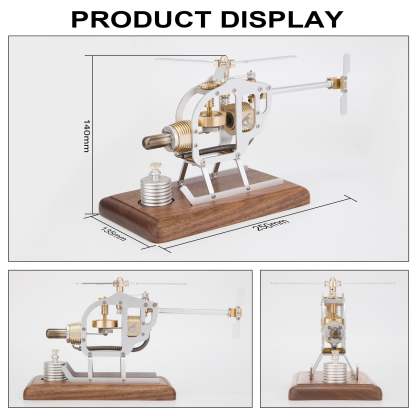 DIY Mini Stirling Engine Helicopter Model Kit Metal Physics STEM Education Toy