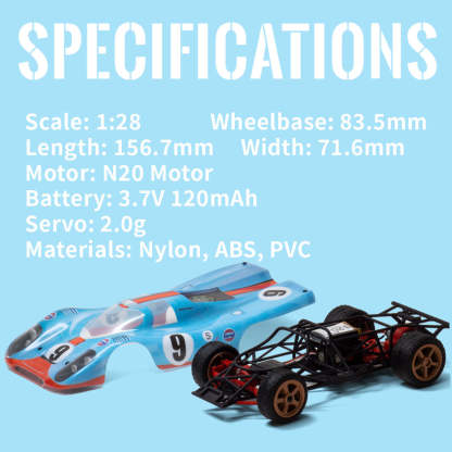 DIY RC Car Kit 1/28 Scale Le Mans Style Race Car to Build Complete Assembly Project with Rechargeable Controller-helloworld7