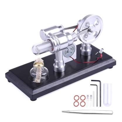 DIY Stirling Engine Generator Model Kit with LED Lights Physics Experiment Toy