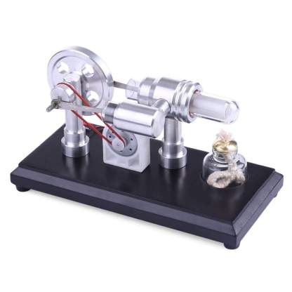 DIY Stirling Engine Generator Model Kit with LED Lights Physics Experiment Toy
