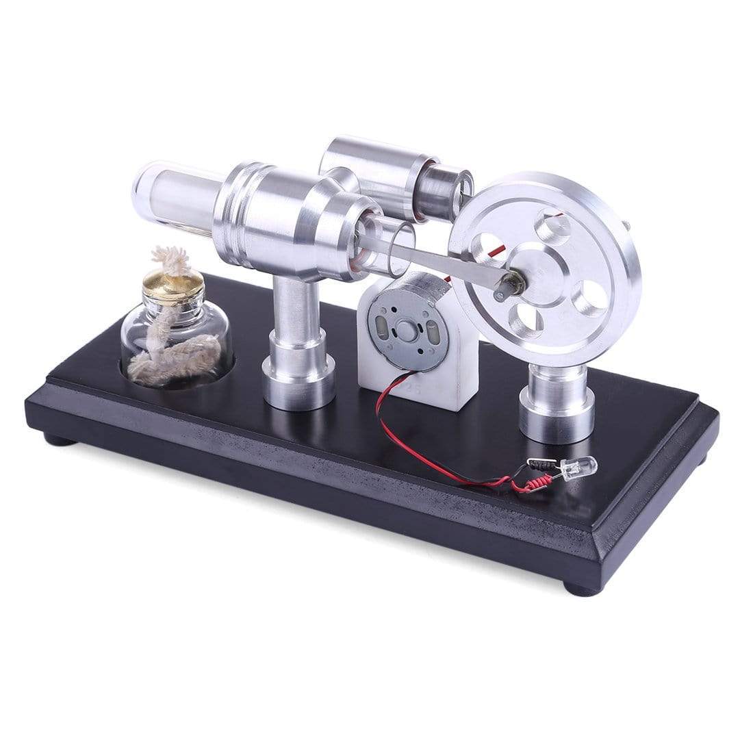 DIY Stirling Engine Generator Model Kit with LED Lights Physics Experiment Toy