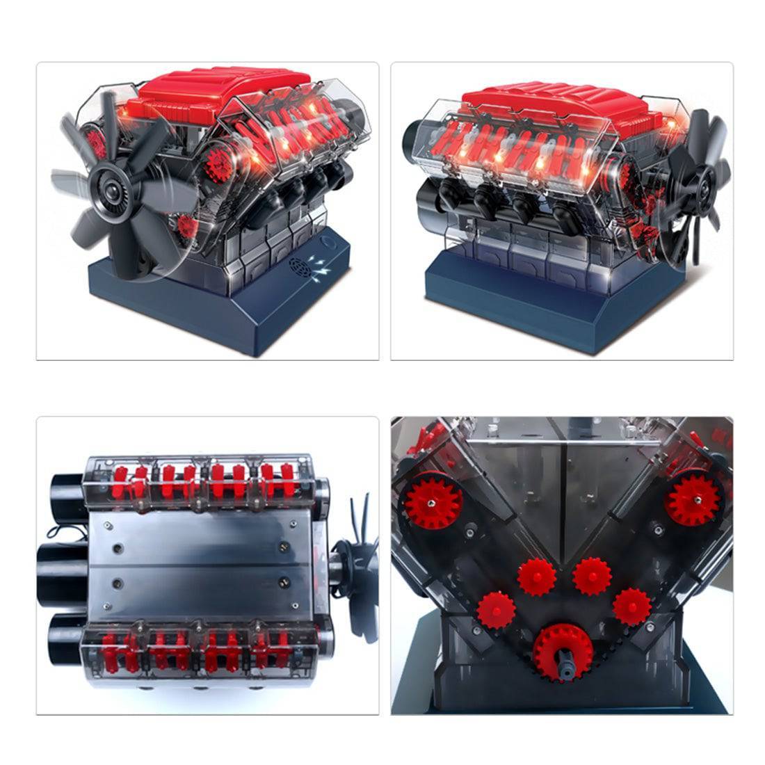 DIY V8 Internal Combustion Engine Model Kit Motorized STEM Science Gift