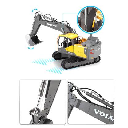 DOUBLE E 3 in 1 RC Excavator Construction Vehicle 2.4G Remote Control Truck with Interchangeable Bucket Gripper and Breaker-helloworld7