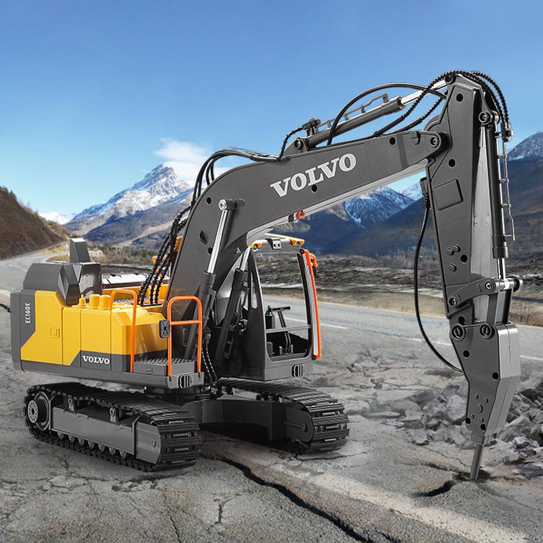 DOUBLE E 3 in 1 RC Excavator Construction Vehicle 2.4G Remote Control Truck with Interchangeable Bucket Gripper and Breaker-helloworld7