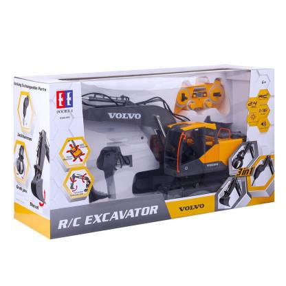 DOUBLE E 3 in 1 RC Excavator Construction Vehicle 2.4G Remote Control Truck with Interchangeable Bucket Gripper and Breaker-helloworld7