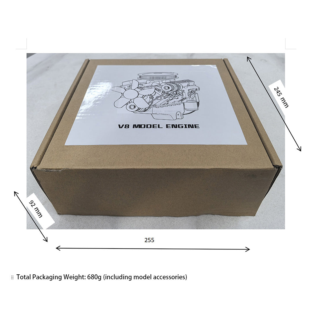 ENJOMOR 1/6 Scale Big Block V8 Engine Model Kit - 3D Printed DIY Electric Assembly Gift