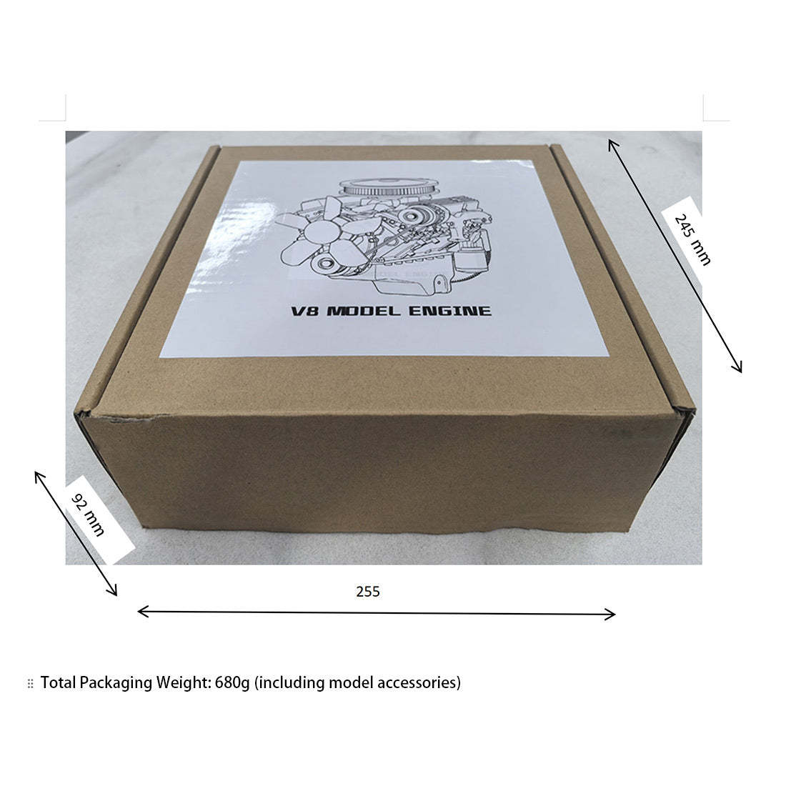 ENJOMOR 1/6 Scale Big Block V8 Engine Model Kit - 3D Printed DIY Electric Assembly Gift