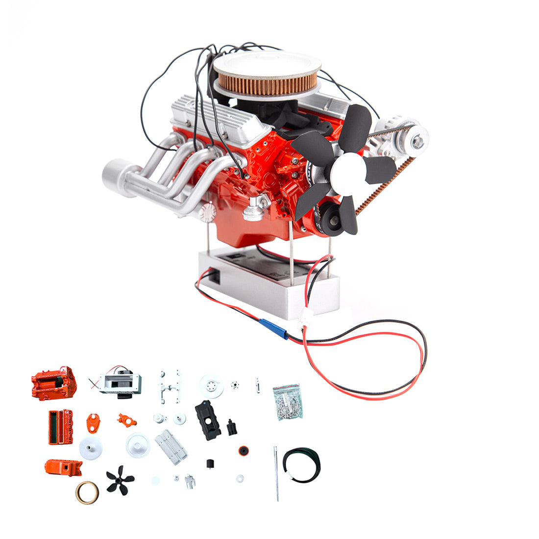 ENJOMOR 1/6 Scale Big Block V8 Engine Model Kit - 3D Printed DIY Electric Assembly Gift