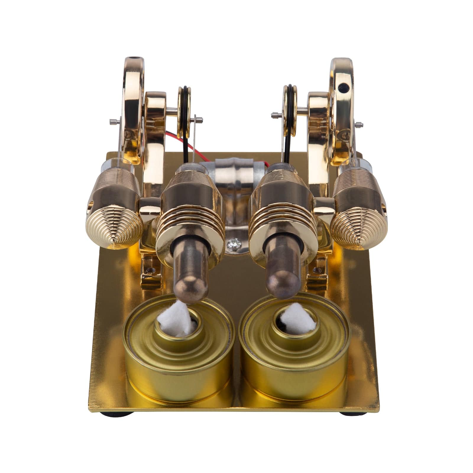 ENJOMOR 4 Cylinder Hot Air Stirling Engine Model with Voltmeter and Bulb Generator