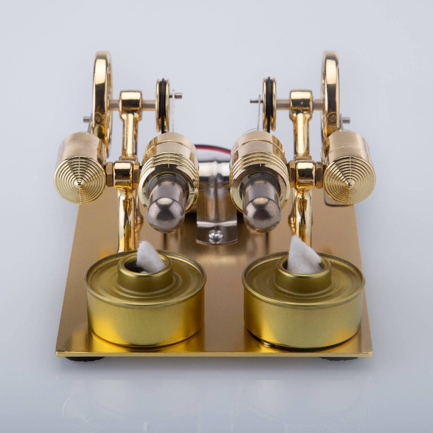 ENJOMOR 4 Cylinder Hot Air Stirling Engine Model with Voltmeter and Bulb Generator