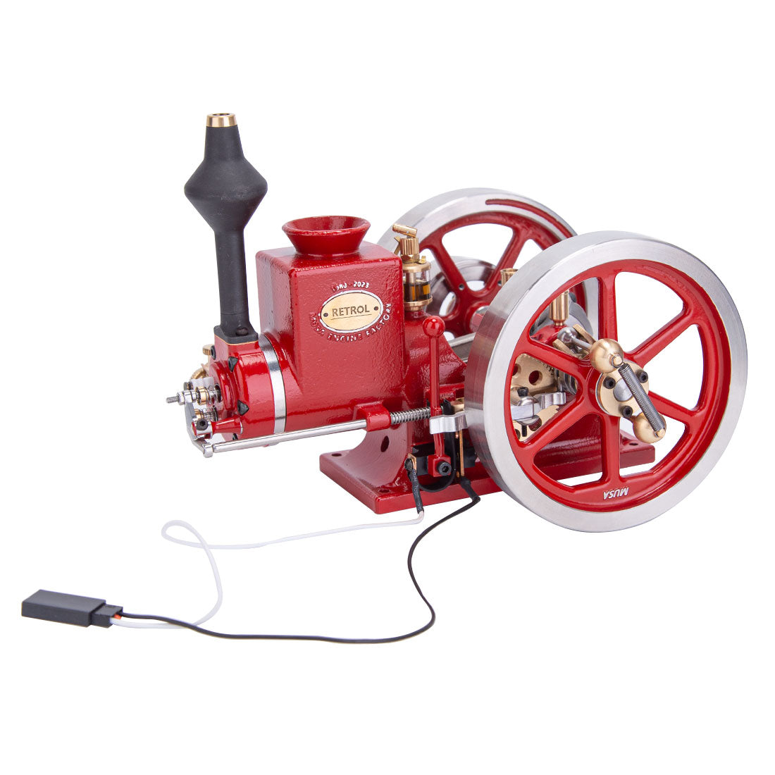 ENJOMOR 6cc Vintage Green Hit and Miss Gas Engine Model 4 Stroke Stationary Engine-helloworld7