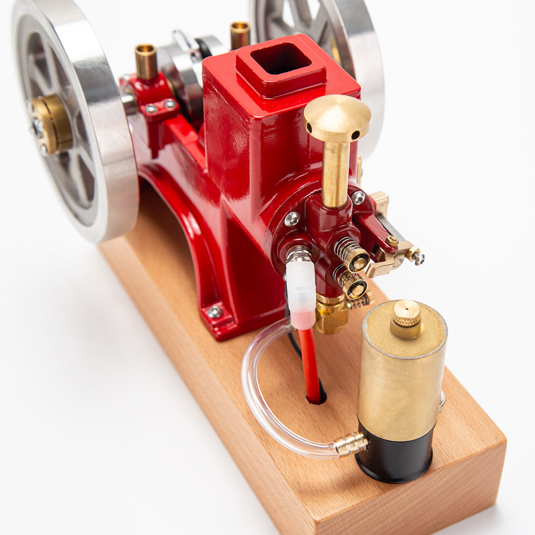 ENJOMOR 6cc Antique Red Hit and Miss Gas Engine Model Working 4 Stroke Mechanical Gift