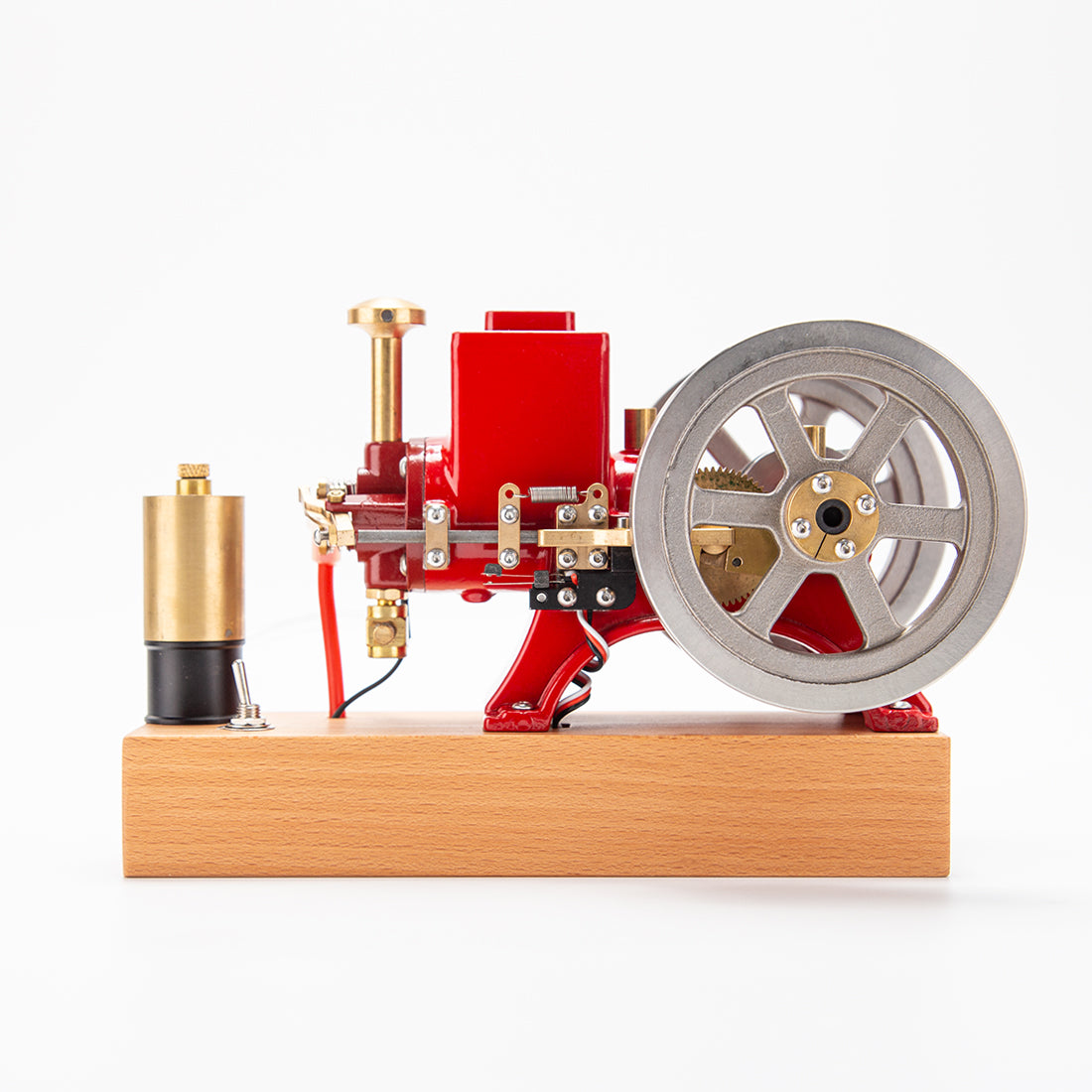ENJOMOR 6cc Antique Red Hit and Miss Gas Engine Model Working 4 Stroke Mechanical Gift