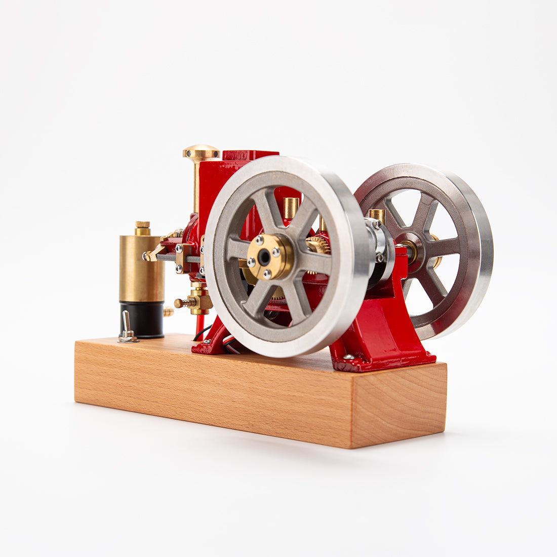 ENJOMOR 6cc Antique Red Hit and Miss Gas Engine Model Working 4 Stroke Mechanical Gift
