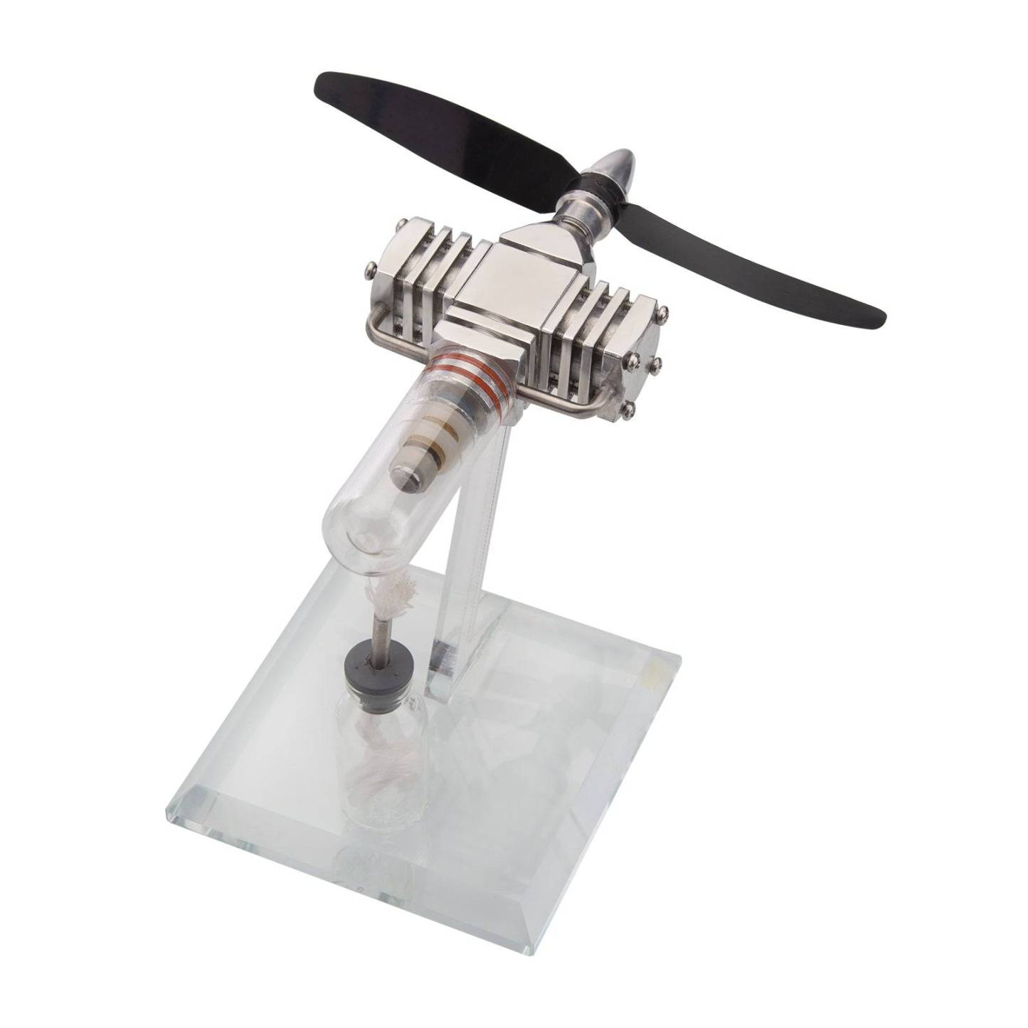 ENJOMOR Aircraft Nose Stirling Engine Model Free Piston Propeller Kinetic Art Desk Toy
