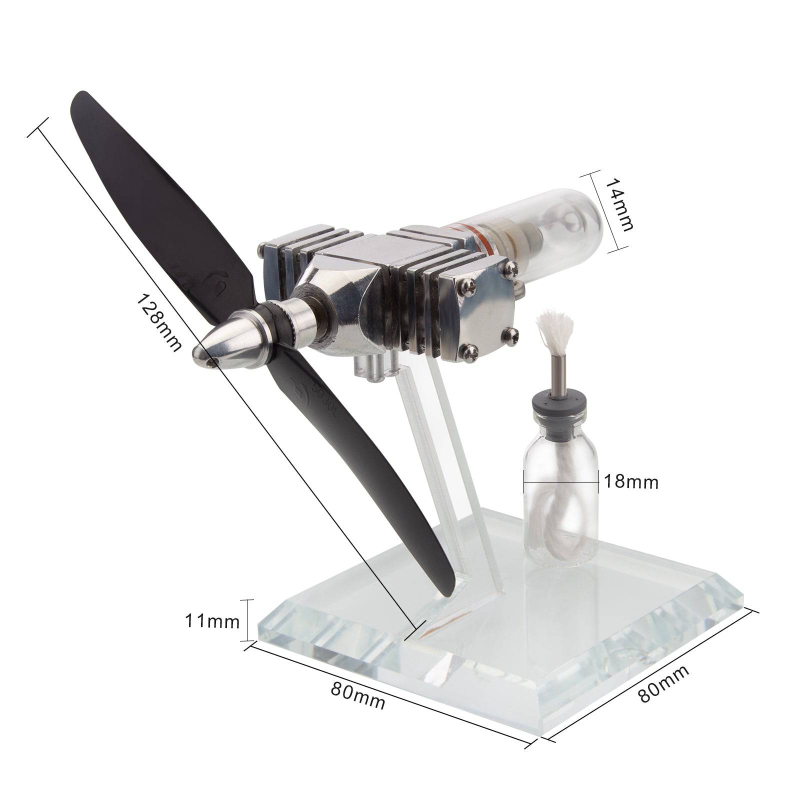 ENJOMOR Aircraft Nose Stirling Engine Model Free Piston Propeller Kinetic Art Desk Toy