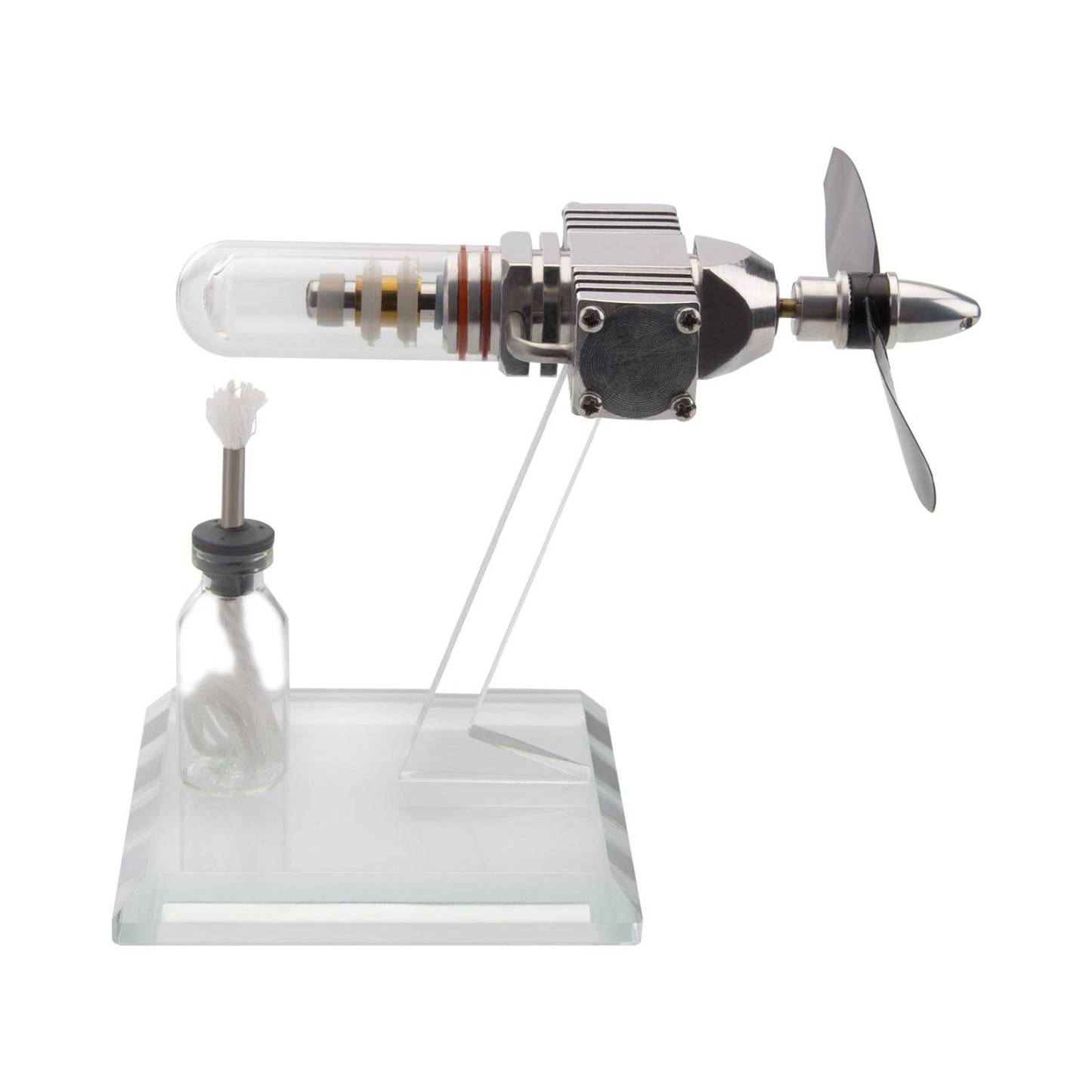 ENJOMOR Aircraft Nose Stirling Engine Model Free Piston Propeller Kinetic Art Desk Toy