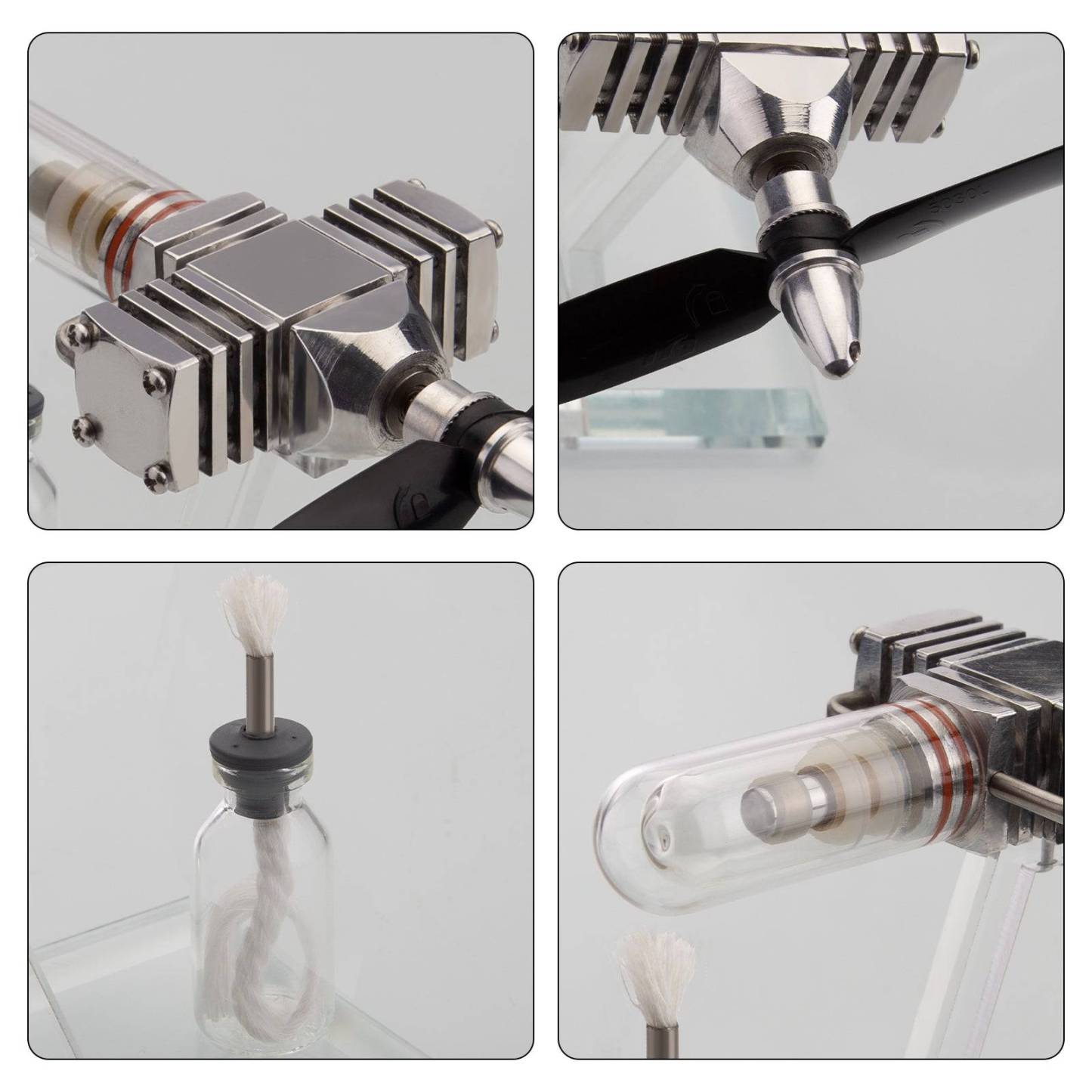 ENJOMOR Aircraft Nose Stirling Engine Model Free Piston Propeller Kinetic Art Desk Toy