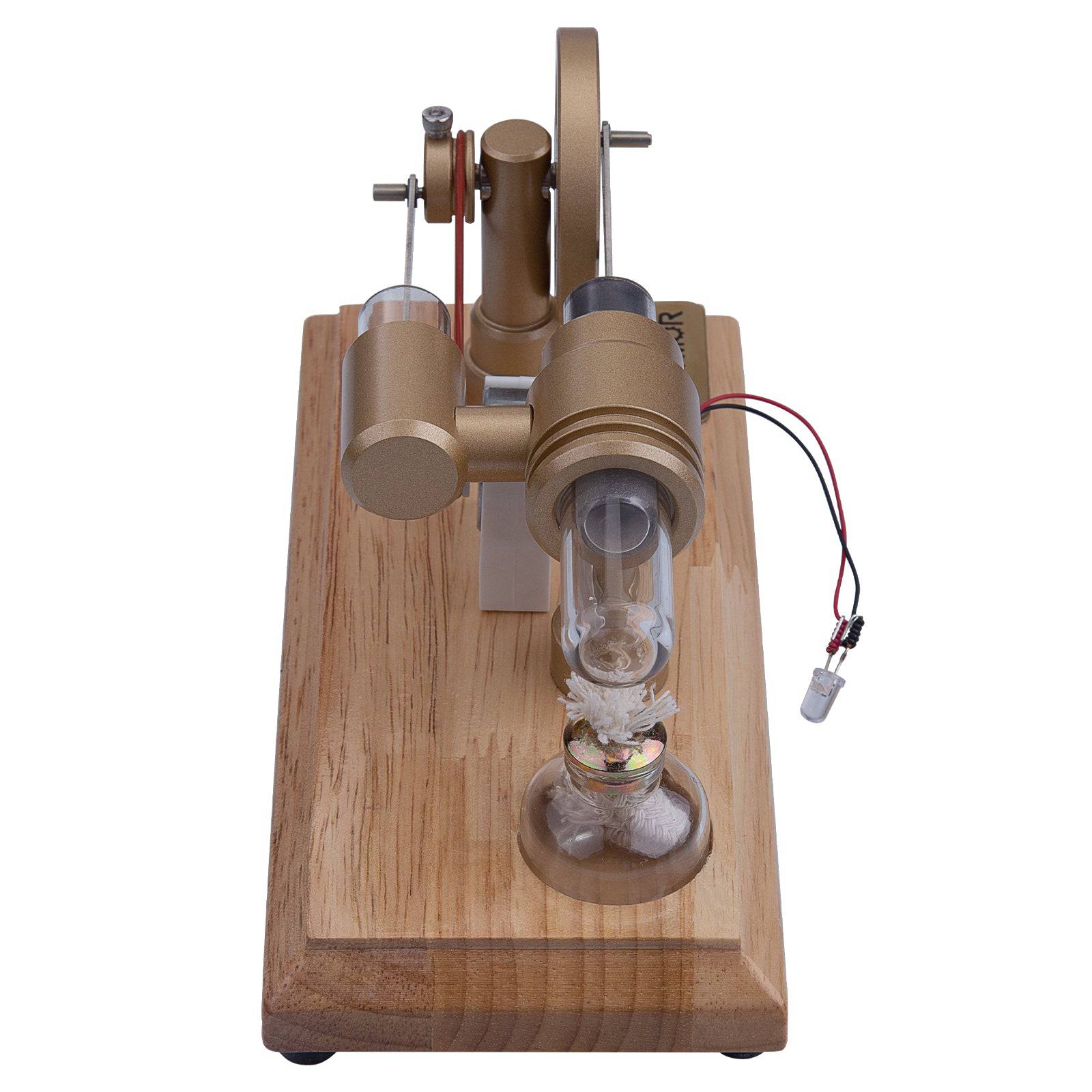 ENJOMOR Gamma Hot Air Stirling Engine Model with LED Generator Science Gift