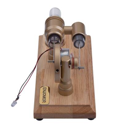 ENJOMOR Gamma Hot Air Stirling Engine Model with LED Generator Science Gift