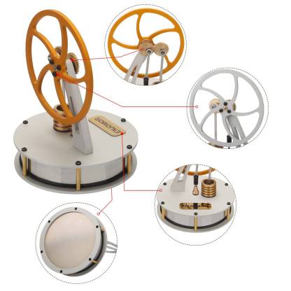 ENJOMOR Gamma Low Temperature Stirling Engine Coffee Powered Heat Motor Physics Toy-helloworld7