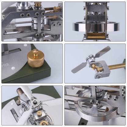 ENJOMOR Gamma Stirling Engine Helicopter DIY Model Kit Metal Physics STEM Toy