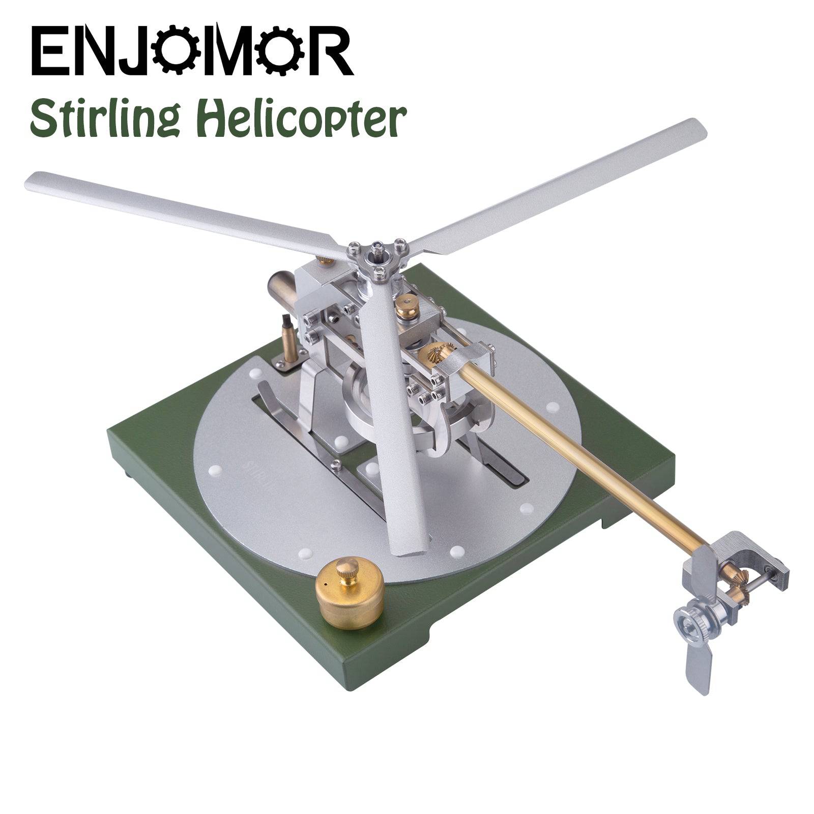 ENJOMOR Gamma Stirling Engine Helicopter DIY Model Kit Metal Physics STEM Toy