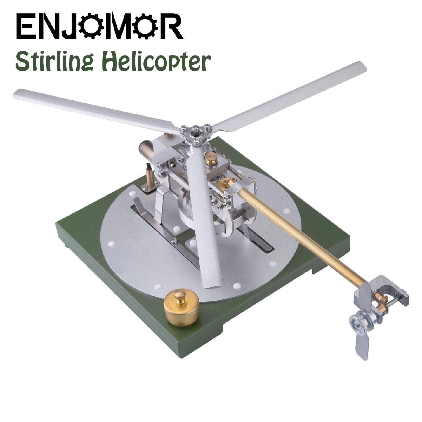 ENJOMOR Gamma Stirling Engine Helicopter DIY Model Kit Metal Physics STEM Toy