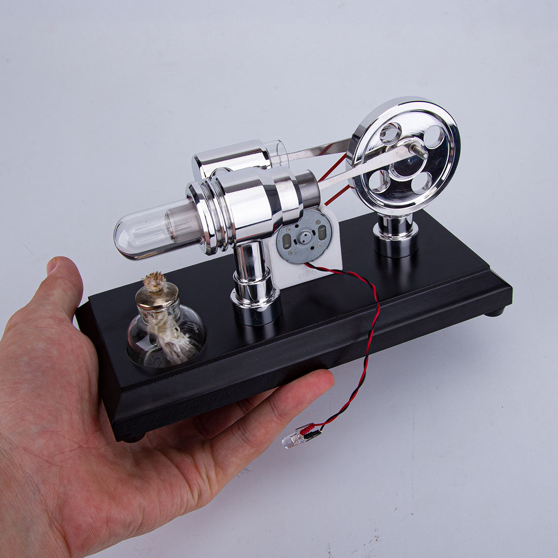ENJOMOR Gamma Type Stirling Engine Generator Model with LED Light Physics Gift