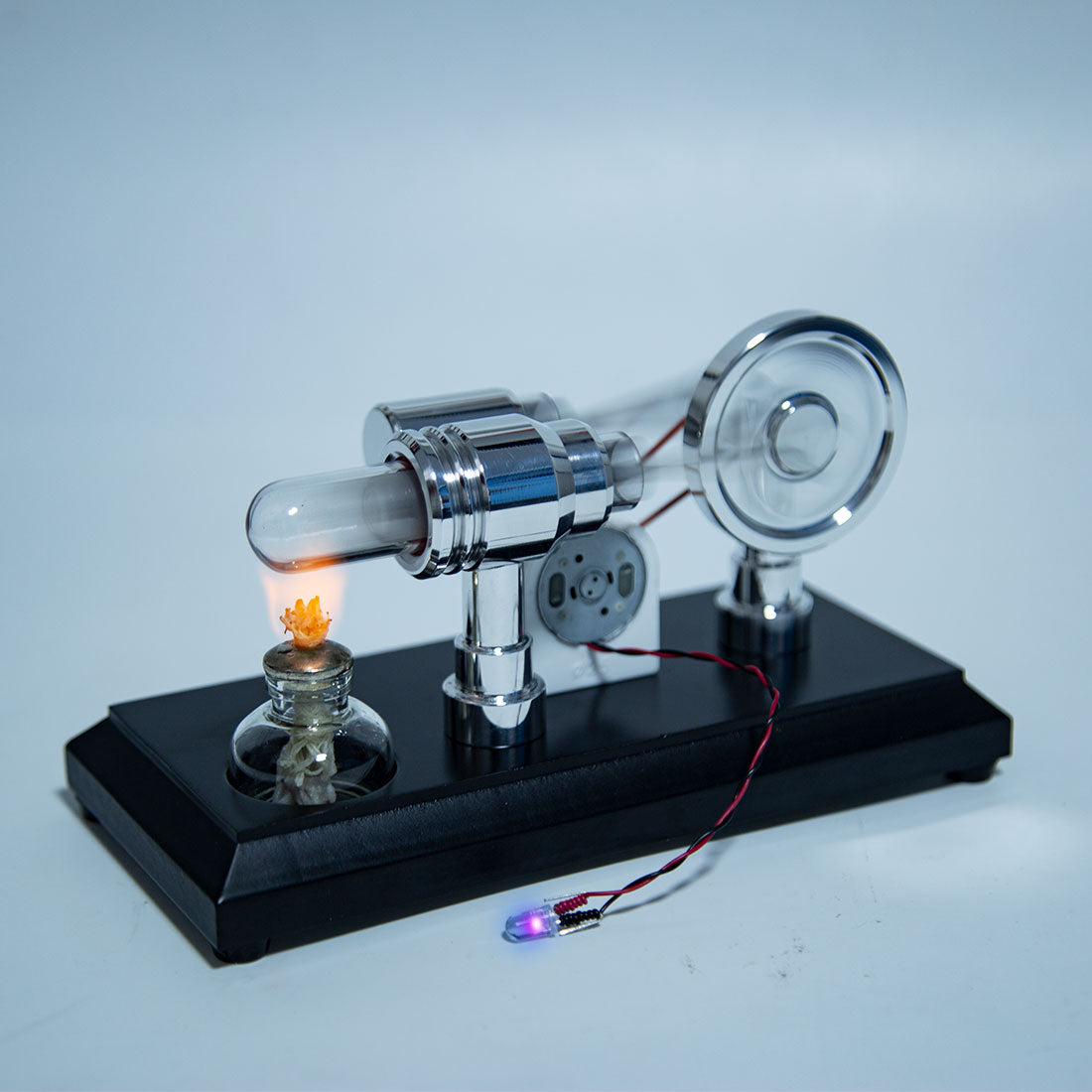 ENJOMOR Gamma Type Stirling Engine Generator Model with LED Light Physics Gift