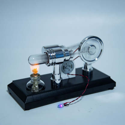 ENJOMOR Gamma Type Stirling Engine Generator Model with LED Light Physics Gift
