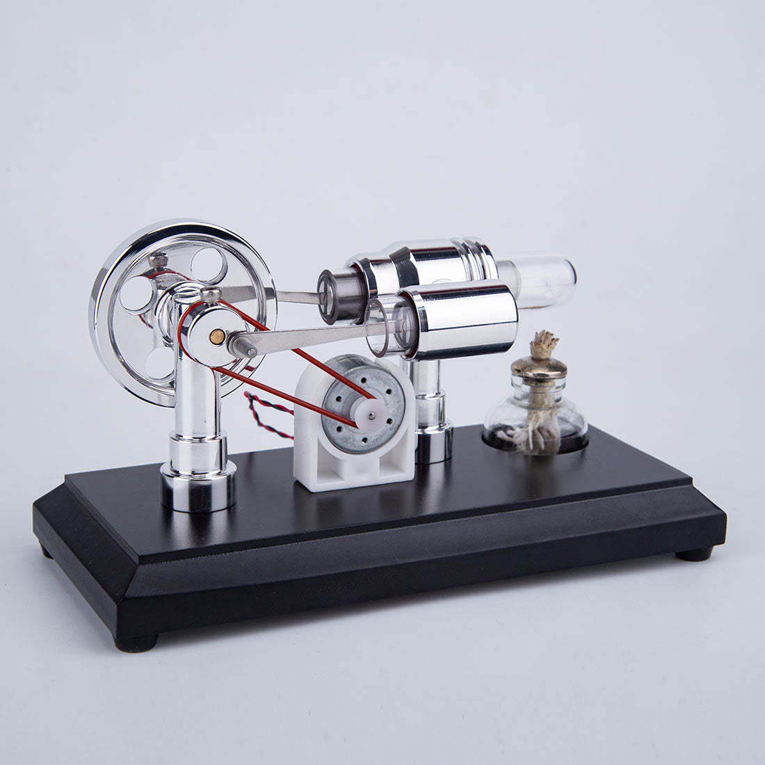 ENJOMOR Gamma Type Stirling Engine Generator Model with LED Light Physics Gift