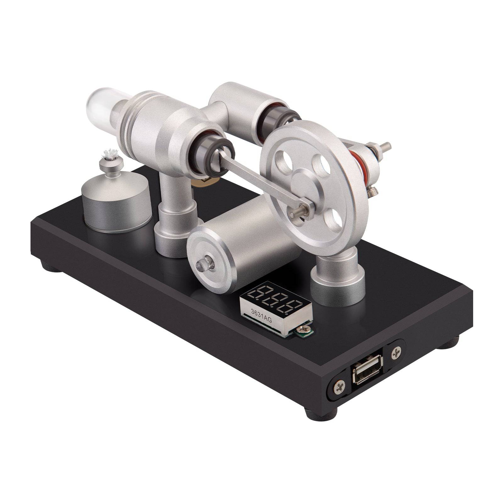 ENJOMOR Gamma Type Stirling Engine Generator Model with LED Light Science Gift