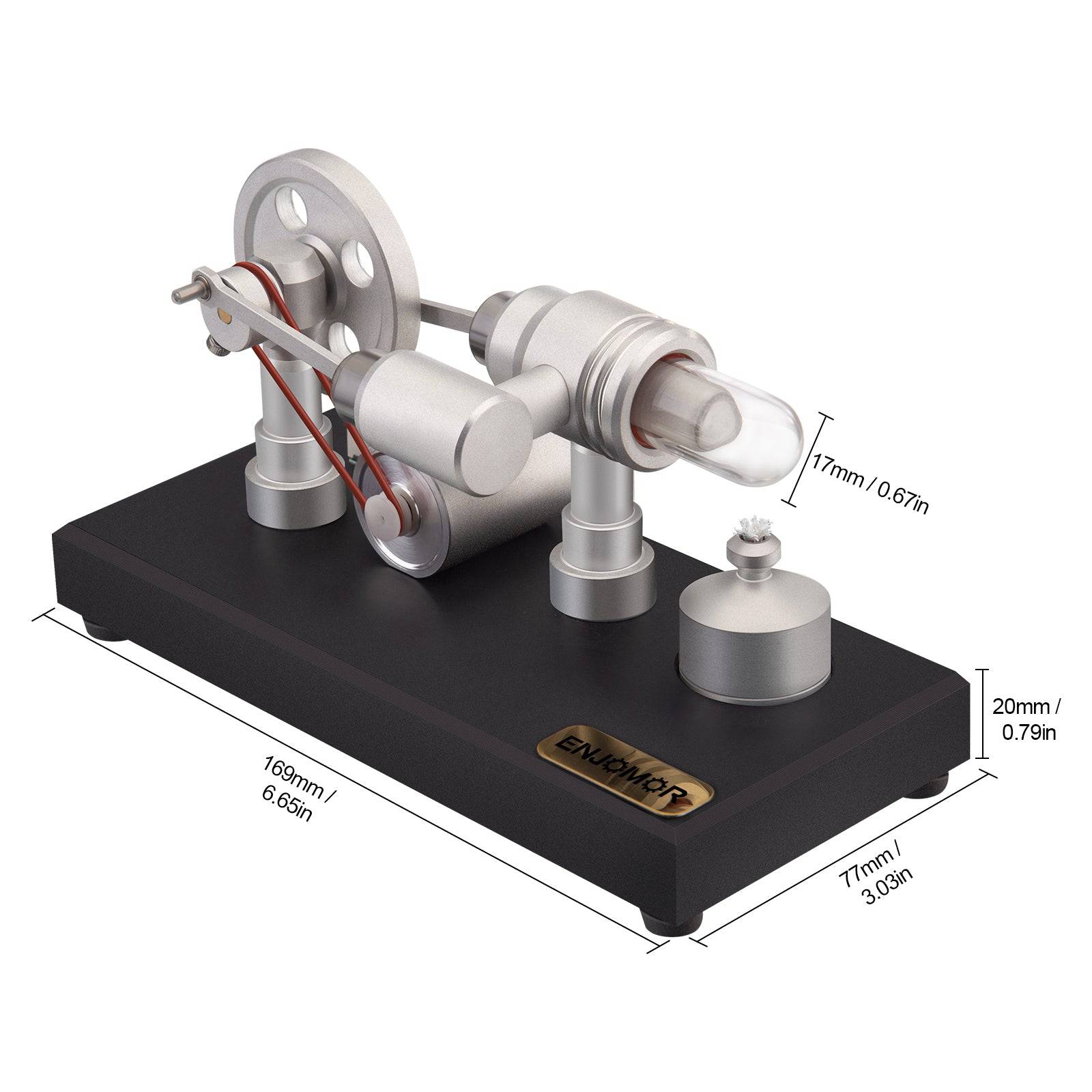 ENJOMOR Gamma Type Stirling Engine Generator Model with LED Light Science Gift