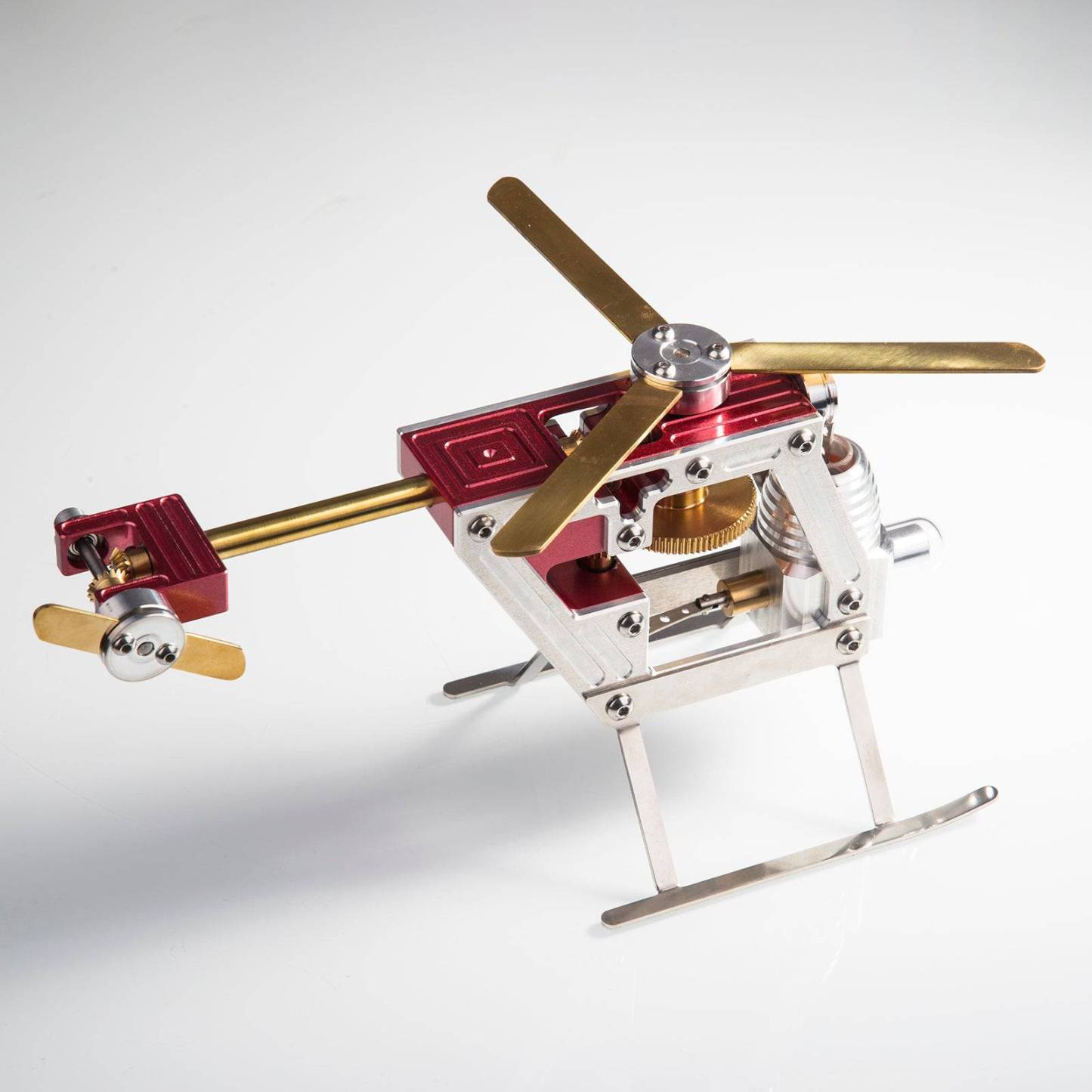 ENJOMOR Gamma Type Stirling Engine Helicopter Model Kit Metal Assembly Science Gift
