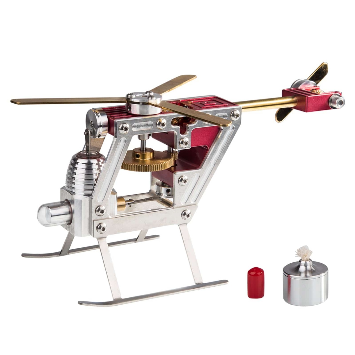 ENJOMOR Gamma Type Stirling Engine Helicopter Model Kit Metal Assembly Science Gift