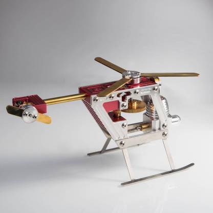 ENJOMOR Gamma Type Stirling Engine Helicopter Model Kit Metal Assembly Science Gift