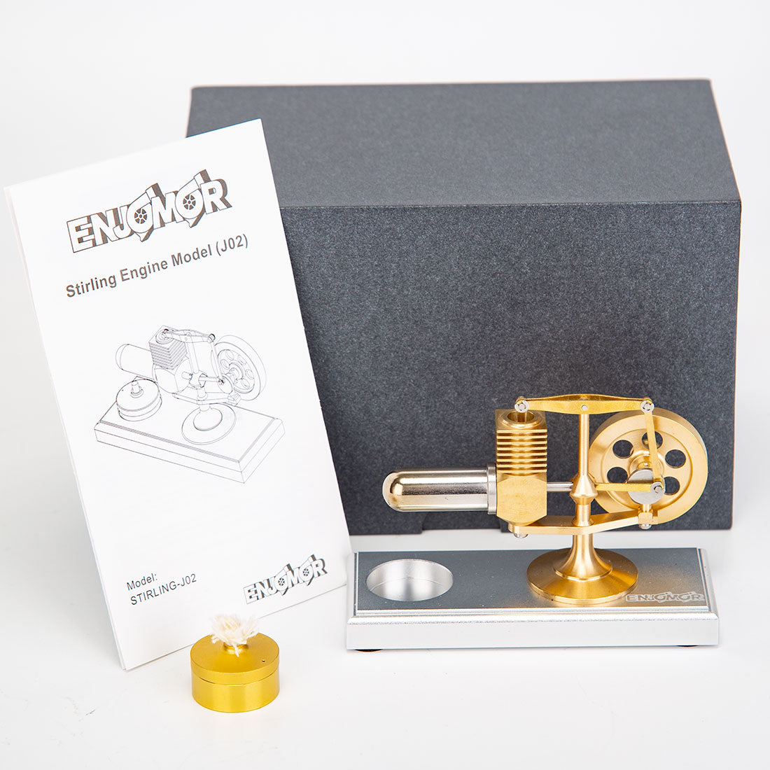 ENJOMOR J02 World's Smallest Mini Stirling Engine Model Ready-to-Run Science Gift-helloworld7