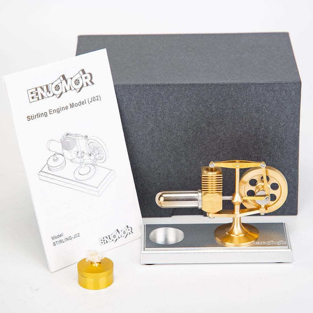ENJOMOR J02 World's Smallest Mini Stirling Engine Model Ready-to-Run Science Gift-helloworld7