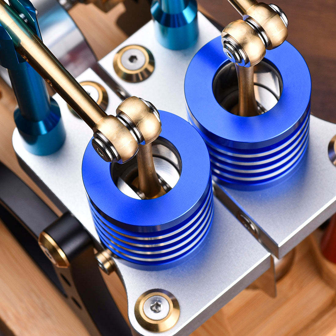 ENJOMOR M20-T Alpha-Type Dual Cylinder Walking Beam Stirling Engine Model Gift