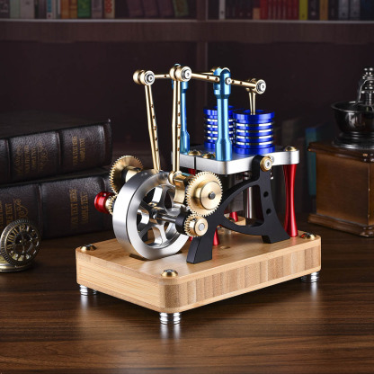 ENJOMOR M20-T Alpha-Type Dual Cylinder Walking Beam Stirling Engine Model Gift