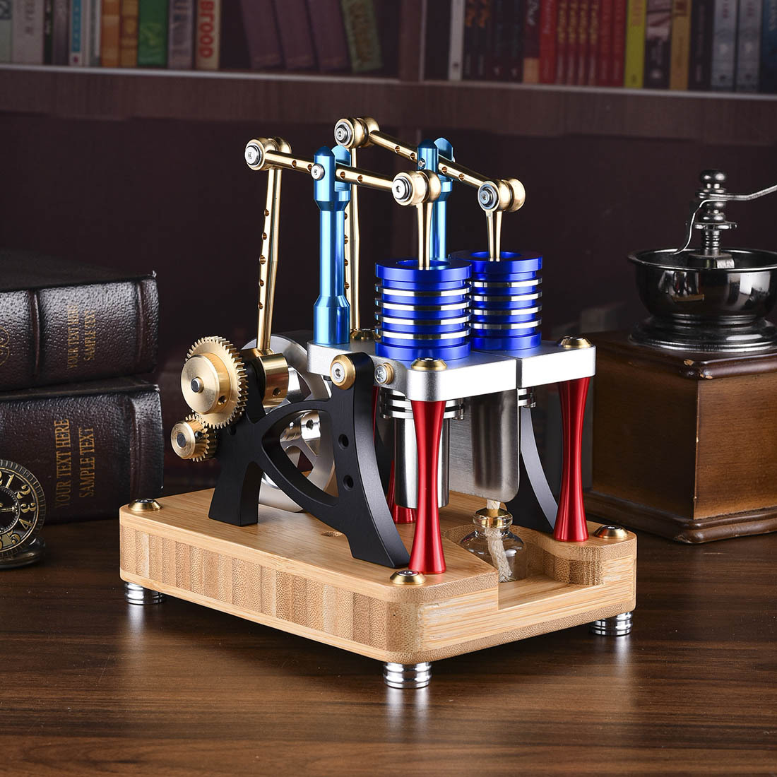 ENJOMOR M20-T Alpha-Type Dual Cylinder Walking Beam Stirling Engine Model Gift