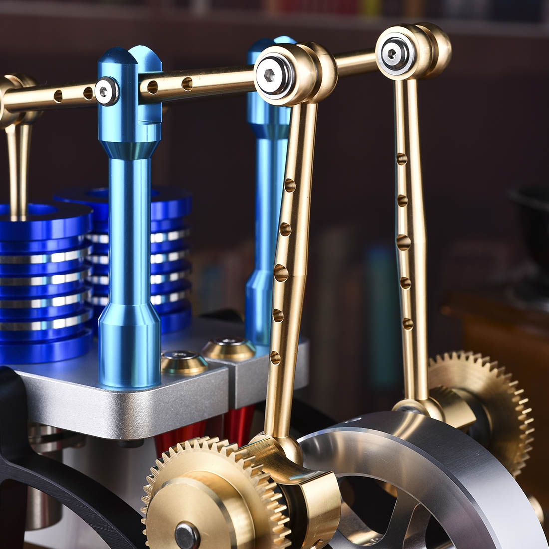 ENJOMOR M20-T Alpha-Type Dual Cylinder Walking Beam Stirling Engine Model Gift