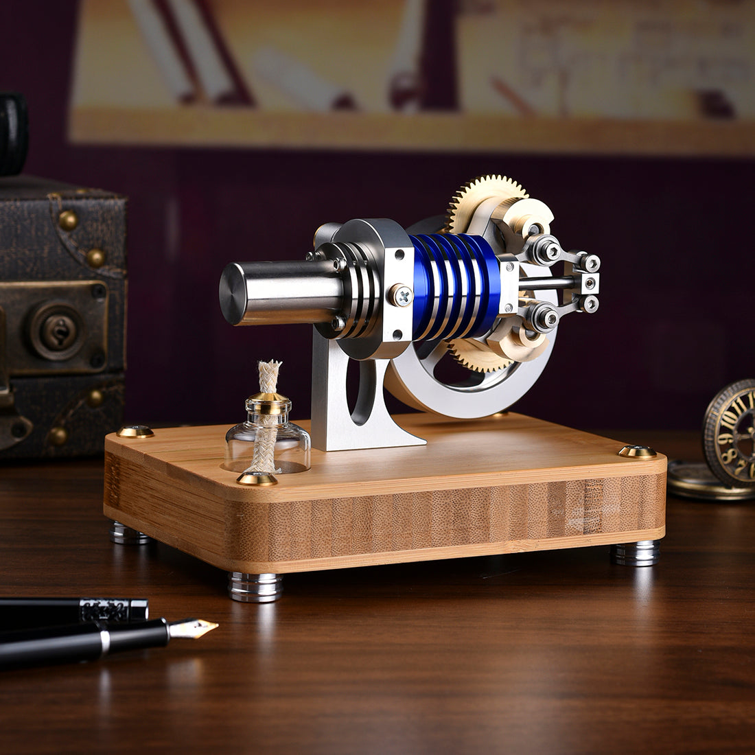 ENJOMOR M20-TZ-01 Rhombic Drive Stirling Engine Model External Combustion Gift