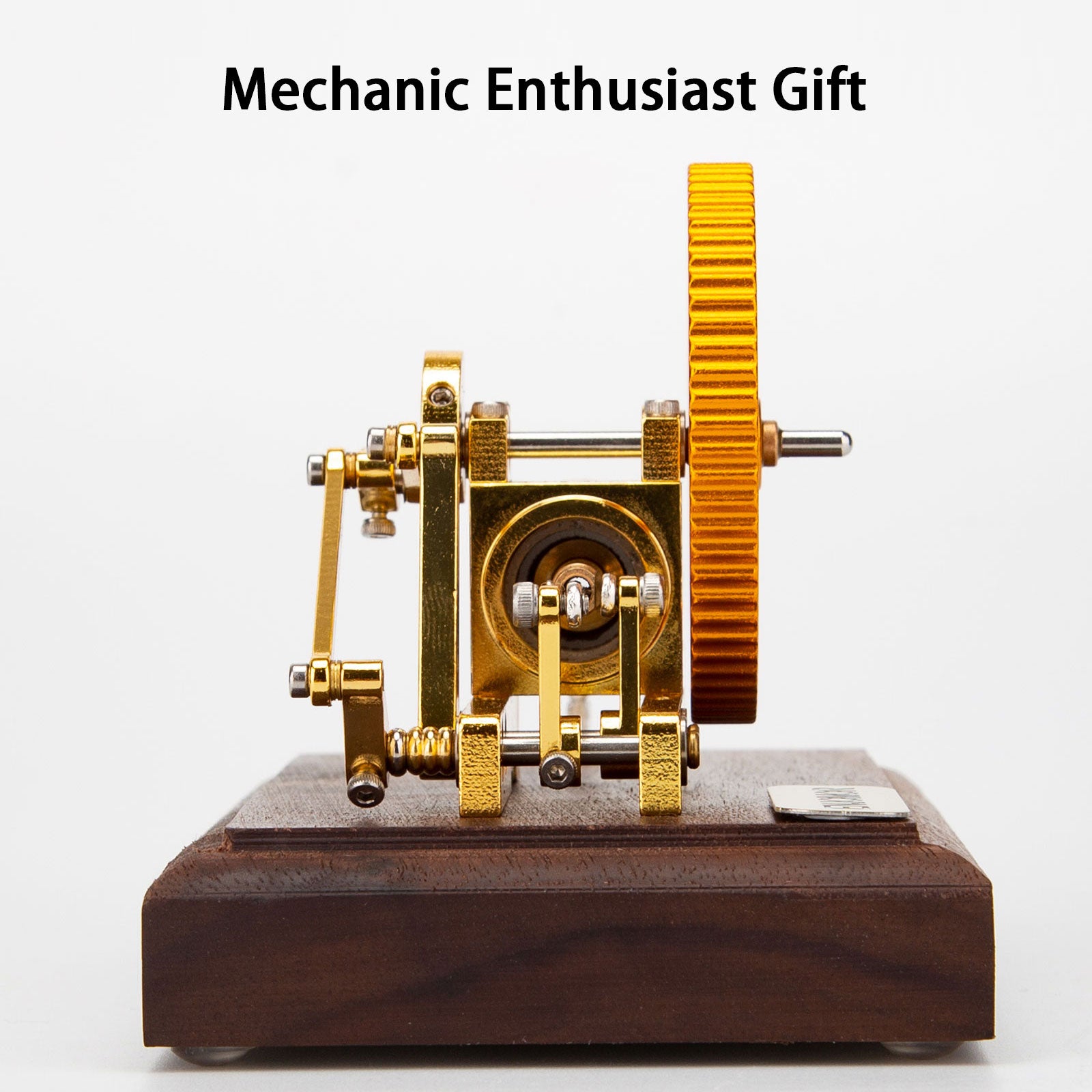 ENJOMOR Mini Gamma Hot Air Stirling Engine Model Gold Plated Physics Gift