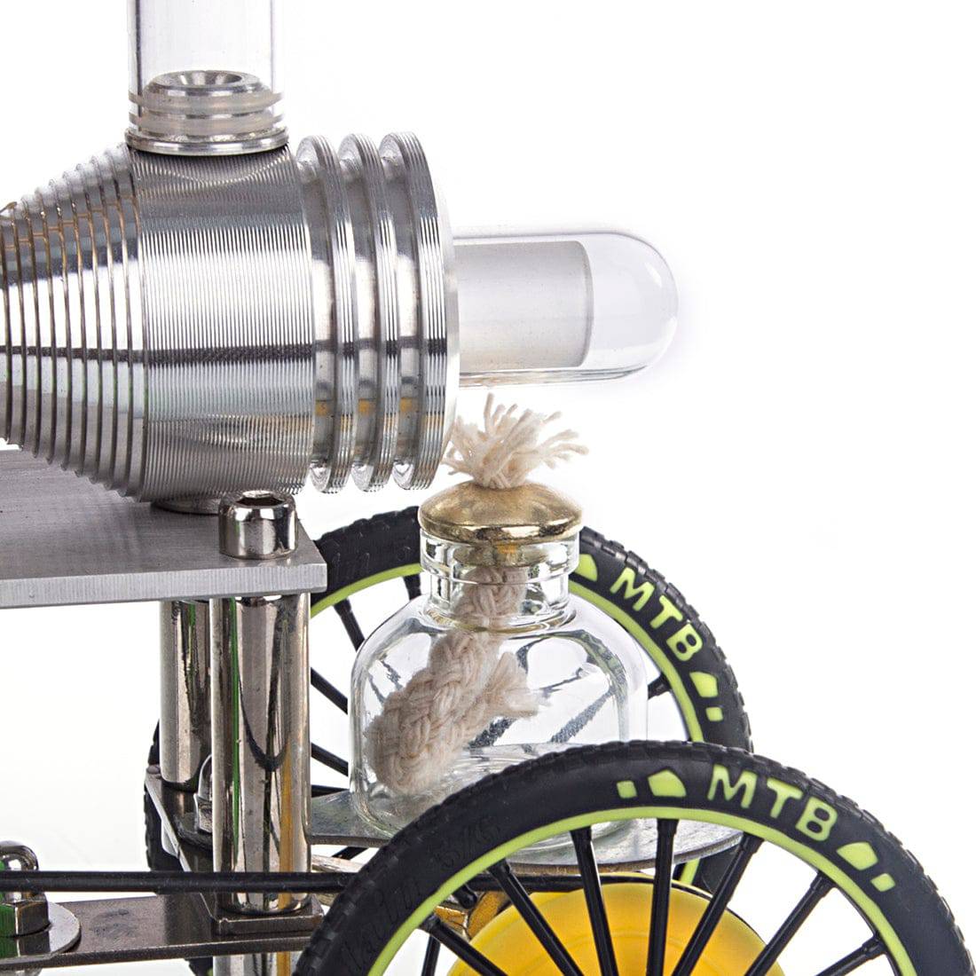ENJOMOR Stirling Engine Tricycle Model Metal Heat Powered Trike Physics Experiment Toy