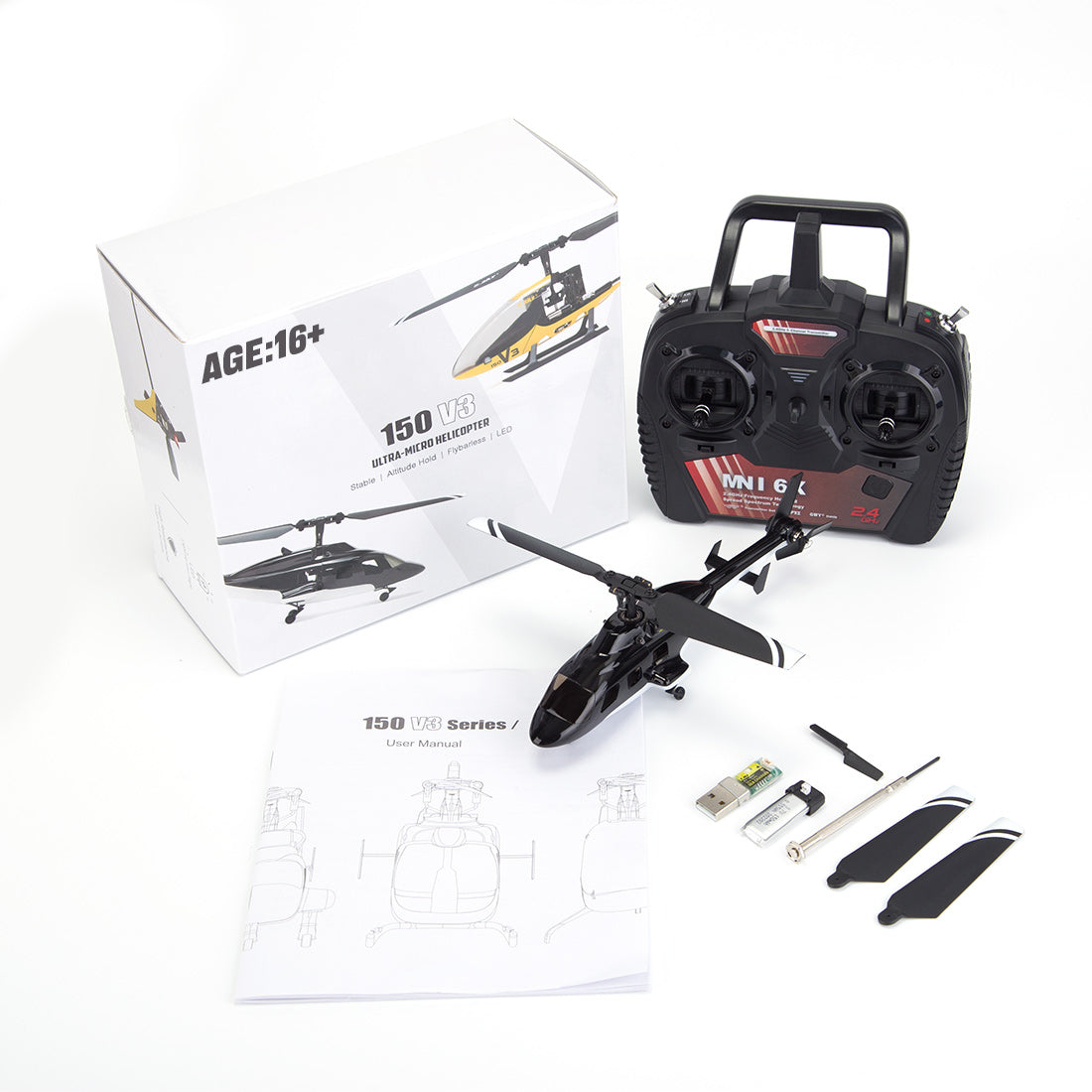 ESKY F150BL V3 Airwolf 5CH Mini RC Helicopter RTF with LED Lights & AHSS