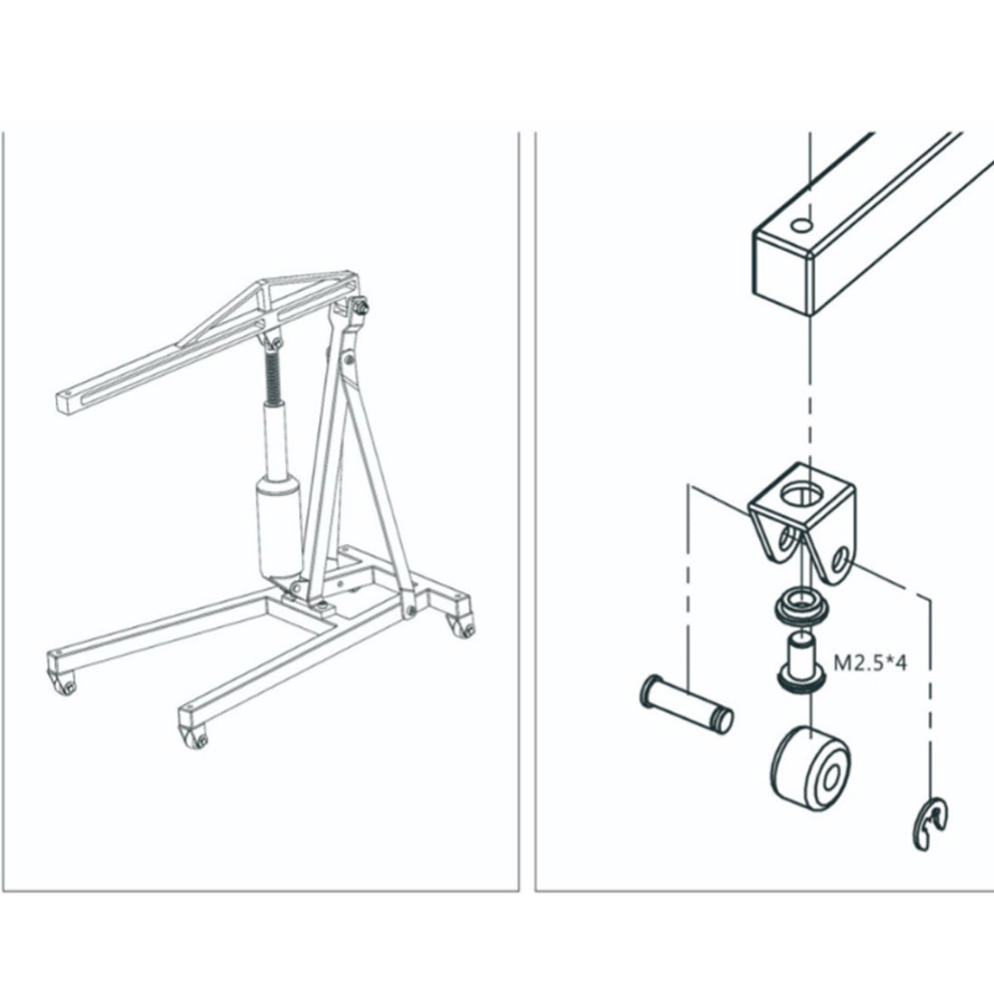 Electric Metal 1/10 Scale RC Engine Hoist & Jack Stand Garage Accessory 5-12V