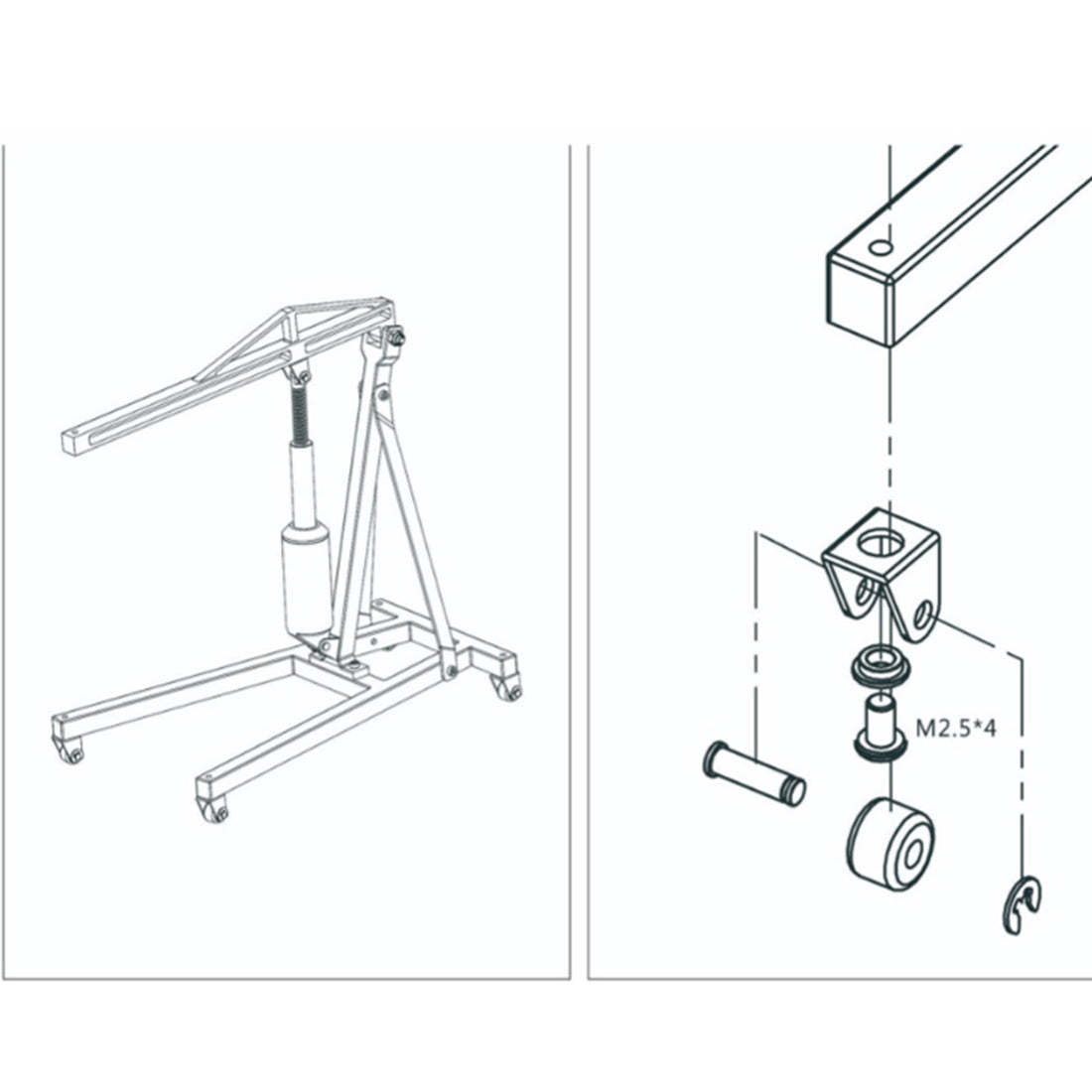 Electric Metal 1/10 Scale RC Engine Hoist & Jack Stand Garage Accessory 5-12V